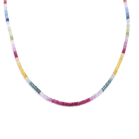 Multi Sapphire Shaded Multicolor Tire Faceted Natural Beads 12.5 Inches Strands