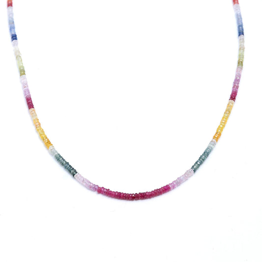 Multi Sapphire Shaded Multicolor Tire Faceted Natural Beads 12.5 Inches Strands