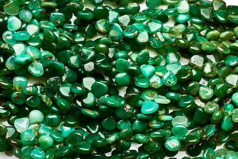 Chrysoprase Green Heart Smooth Natural Beads