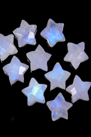 Rainbow Moonstone Star Faceted Natural Beads