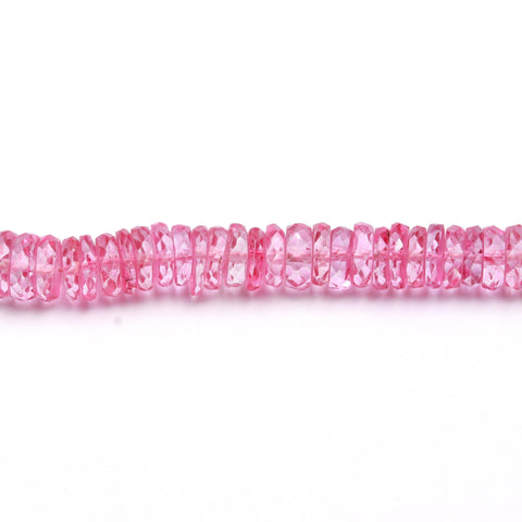 Pink Coated Topaz Pink Tire Faceted Natural Beads 8 Inches Strands