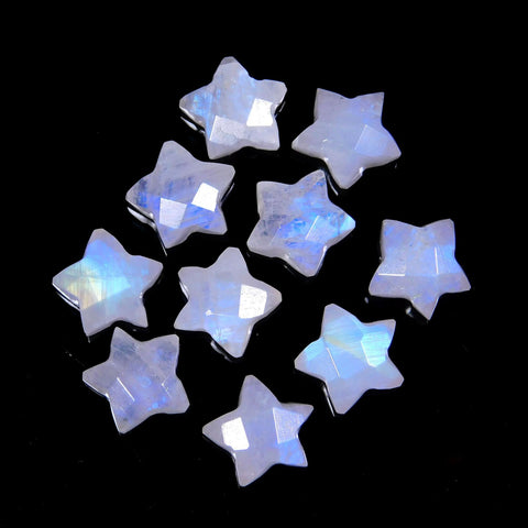 Rainbow Moonstone Star Faceted Natural Beads