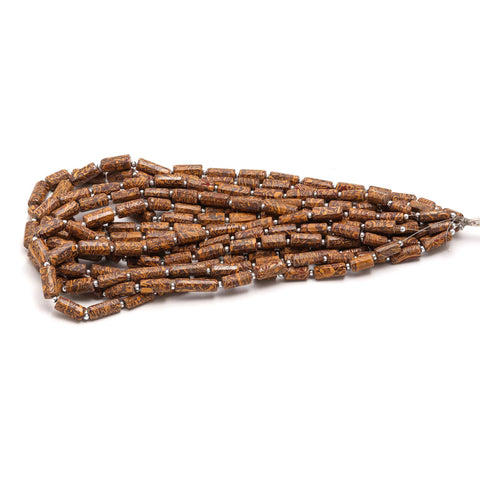 Picture Jasper Brown Double Pencil Faceted Natural Beads 16 Inches Strands