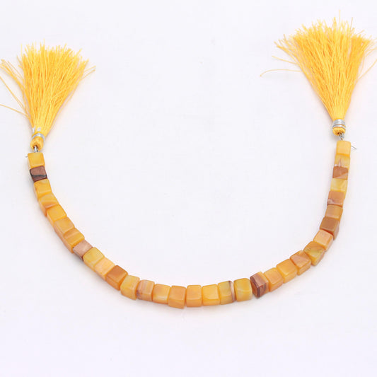 Opal Orange Cube Smooth Natural Beads 8 Inches Strands