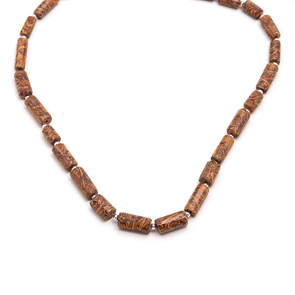 Picture Jasper Brown Double Pencil Faceted Natural Beads 16 Inches Strands