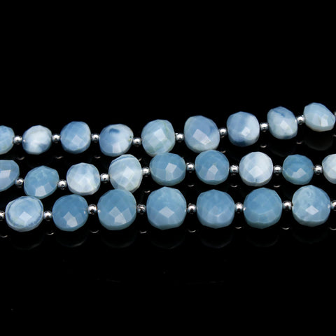 Opal Blue Oval Faceted Natural Beads 8 Inches Strands