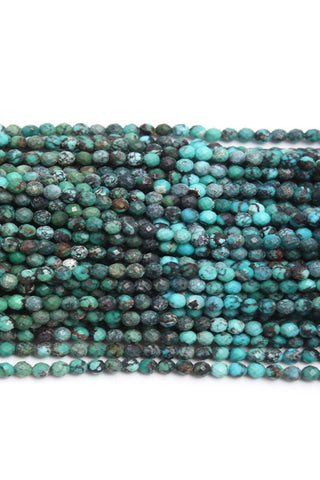 Chrysocolla Shaded Blue Round Faceted Natural Beads