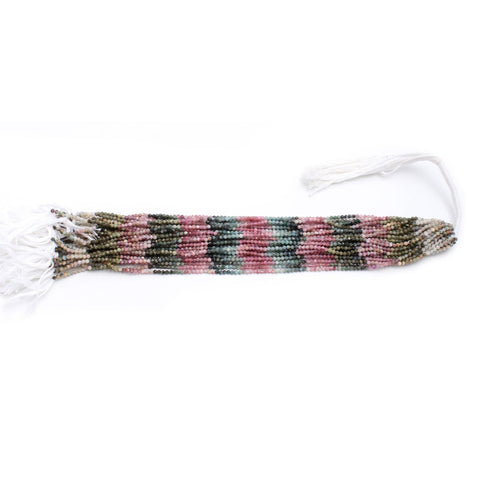 Watermelon Tourmaline Mixed Colors Round Faceted Natural Beads