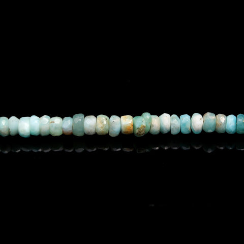 Larimar Green Rondell Faceted Natural Beads 8 Inches strands