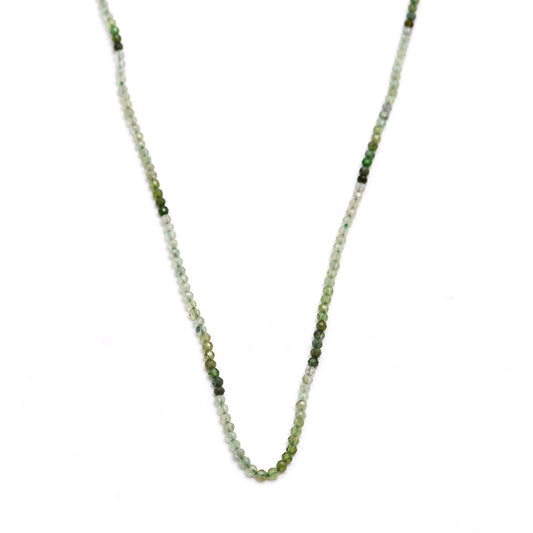 Green Tourmaline Shaded Green Round Faceted Natural Beads 12.5 Inches Strands