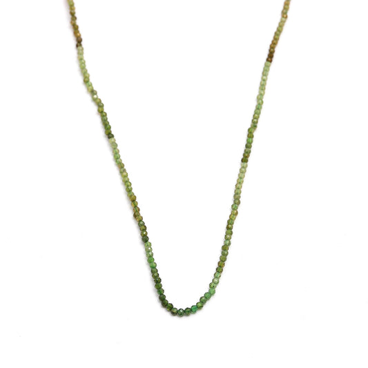 Green Tourmaline Shaded Green Round Faceted Natural Beads 12.5 inches