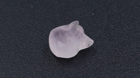 Rose Quartz Pink Leaf Head Carving Natural 10 MM Stone