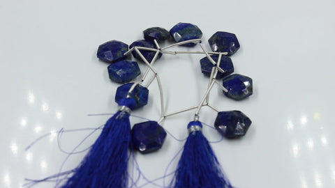 Lapis Lazuli Blue Hexagon Faceted Natural Beads