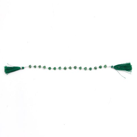 Green Strawberry Quartz Green Trillion Faceted Natural Beads 8 inches