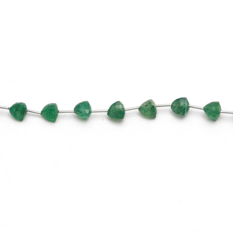 Green Strawberry Quartz Green Trillion Faceted Natural Beads 8 inches