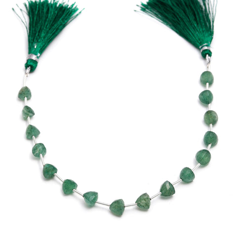 Green Strawberry Quartz Green Trillion Faceted Natural Beads 8 inches