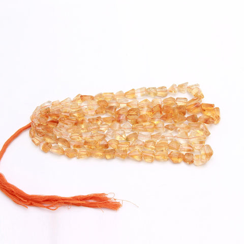 Citrine Yellow Nuggets Faceted Natural Beads 8 inches strands