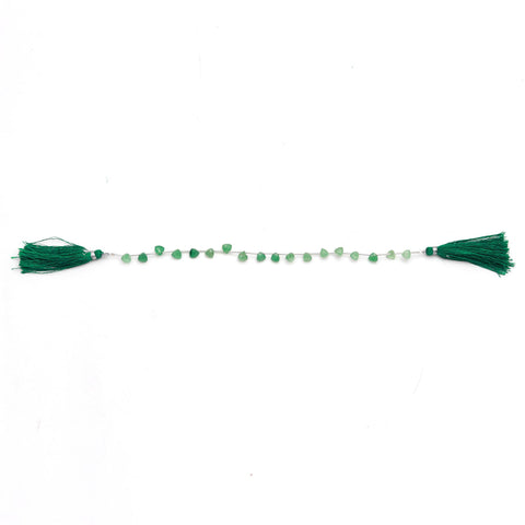 Green Strawberry Quartz Green Trillion Faceted Natural Beads 8 inches strands