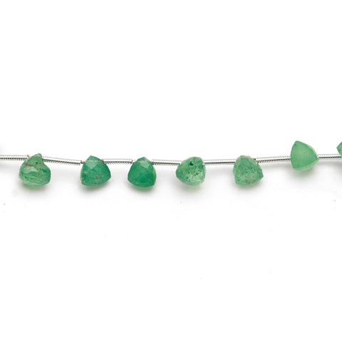 Green Strawberry Quartz Green Trillion Faceted Natural Beads 8 inches strands