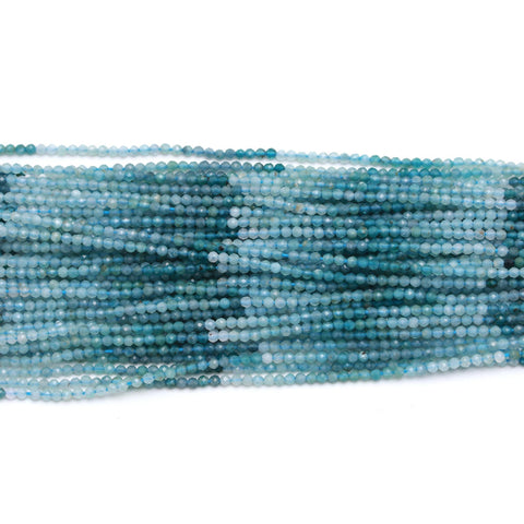 Grandidierite Blue Round Faceted Natural Beads 12.5 Inches Strands