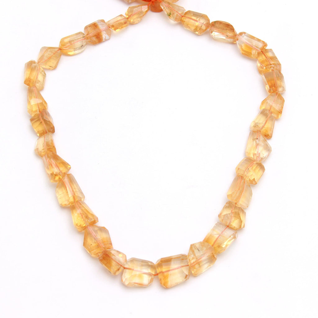 Citrine Yellow Nuggets Faceted Natural Beads 8 inches strands