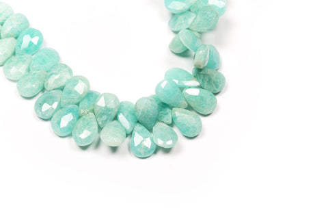 Amazonite Green Pear Faceted Natural Beads