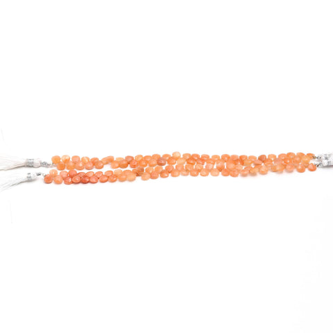 Sunstone Orange Heart Faceted Natural Beads 8 Inches Strands