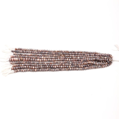 Mystic Coated Moonstone Peach Rondell Faceted Natural Beads 15 Inches Strands