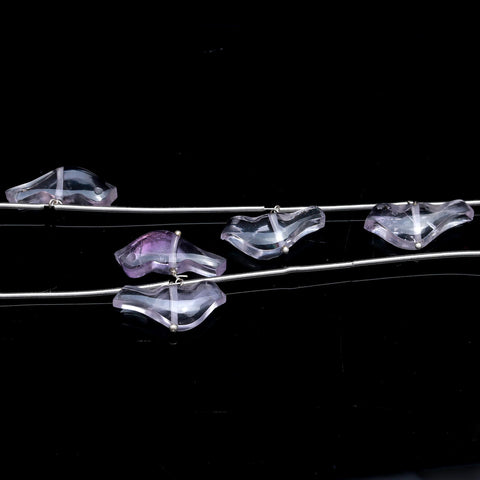 Amethyst Pink Batman Carving Natural Beads 8 inches Strands