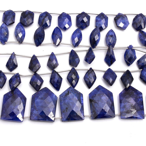 Blue Dyed Quartz Pentagon Faceted Natural Beads