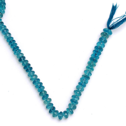 London Blue Topaz Rondell Faceted Natural Beads 8 Inches Strands