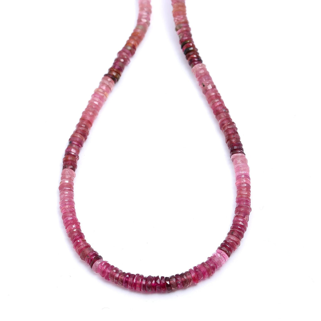 Pink Tourmaline Shaded Pink Tire Faceted Natural Beads 10 inches strands