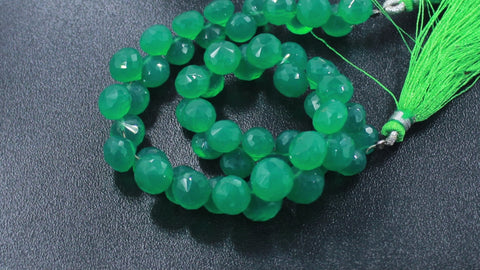 Onyx Green Drop Faceted Natural Beads 8 Inches Strands