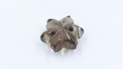 Smoky Quartz Flower Carving Natural 13 MM Stone