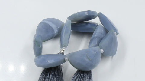 Blue Opal D Shape Faceted Natural Beads