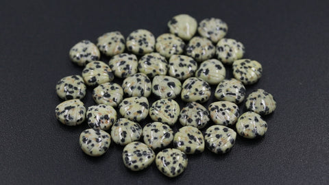 Dalmation Jasper Shell Carving Natural 11 MM Stone