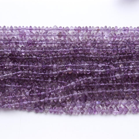 Ametrine Purple Rondelle Faceted Natural Beads 8 Inches Strands