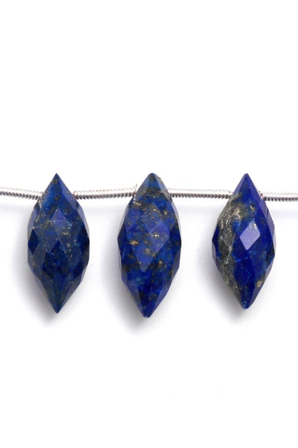 Lapis Lazuli Blue Dew Drop Faceted Natural Beads