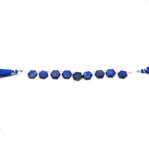 Lapis Lazuli Beads Hexagon Faceted Natural Beads 8  Inches Strands