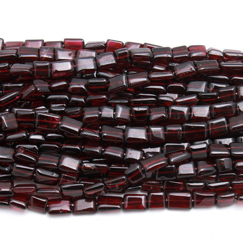 Garnet Red Rectangle Smooth Natural Beads 16 Inches Strands