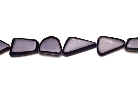 Agate  Black Flat Nugget Smooth Natural Beads