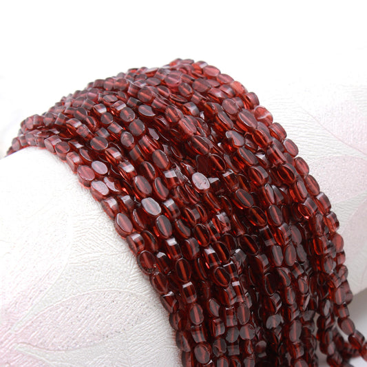 Garnet Red Oval Smooth Natural Beads 16 Inches Strands