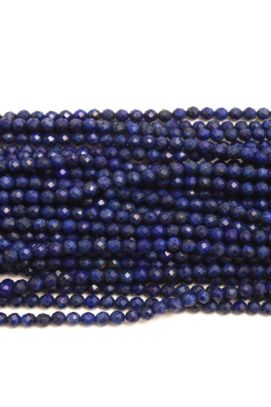 Lapis Lazuli Blue Round Faceted Natural Beads