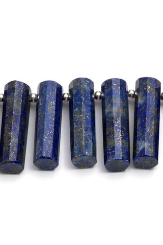 Lapis Lazuli Blue Tube Faceted Natural Beads