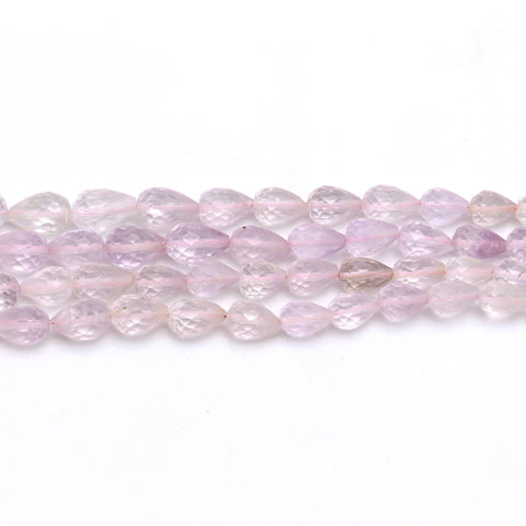 Amethyst Pink Drop Faceted Natural Beads 8 Inches Strands