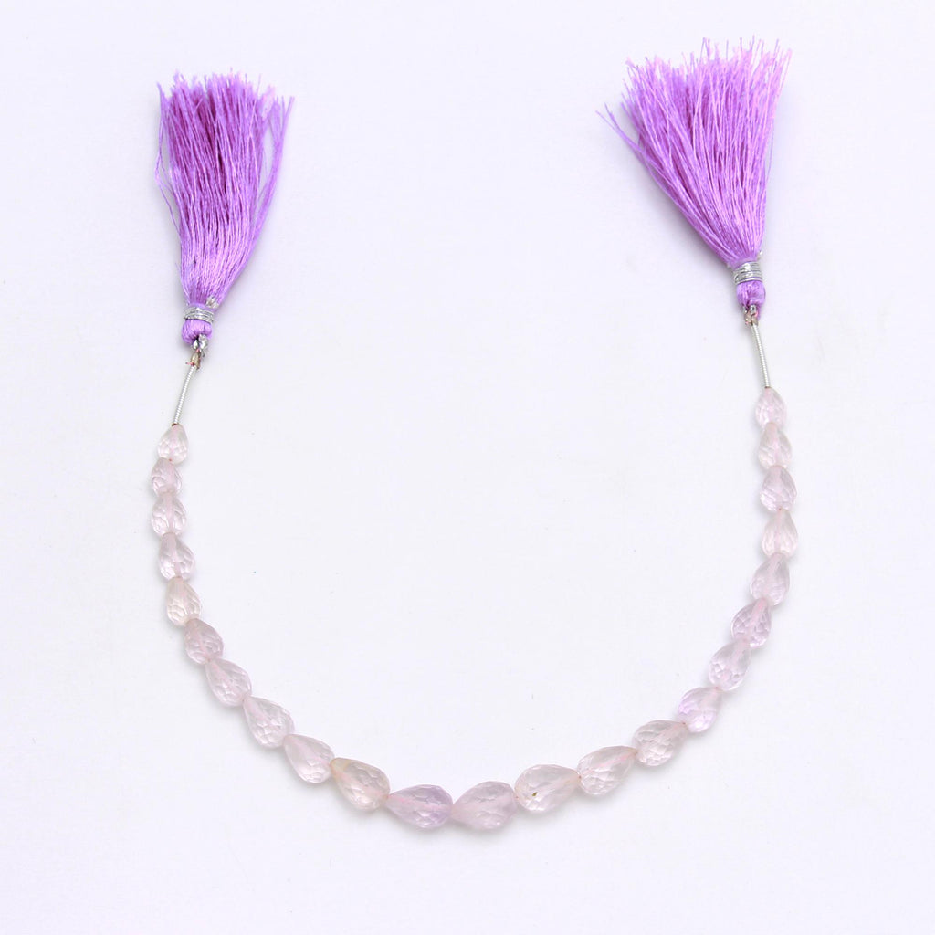 Amethyst Pink Drop Faceted Natural Beads 8 Inches Strands