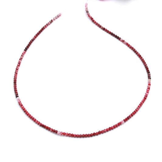 Rhodochrosite Shaded Red Round Faceted Natural Beads 16 Inches