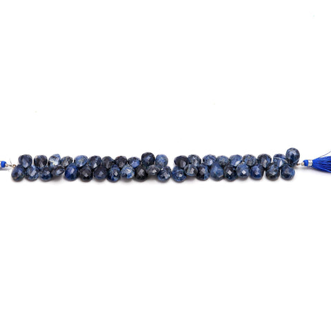 Lapis Lazuli Blue Drop Faceted Natural Beads 8 Inches Strands