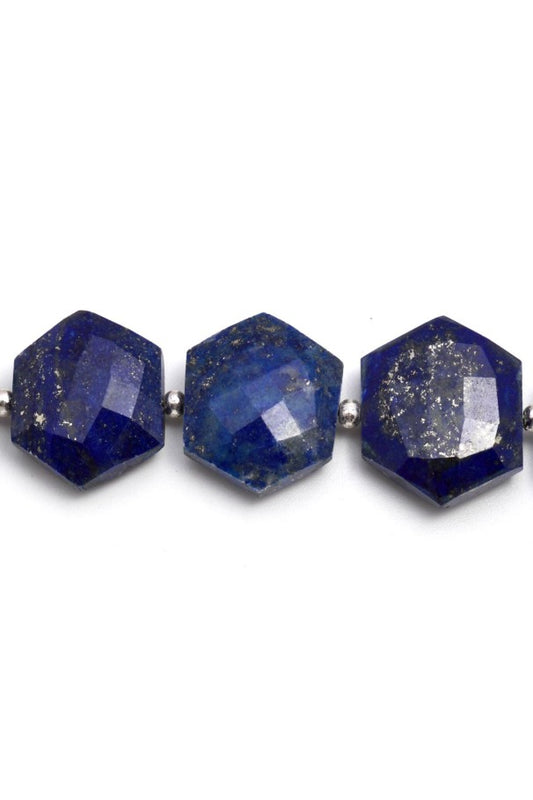 Lapis Lazuli Blue Hexagon Faceted Natural Beads