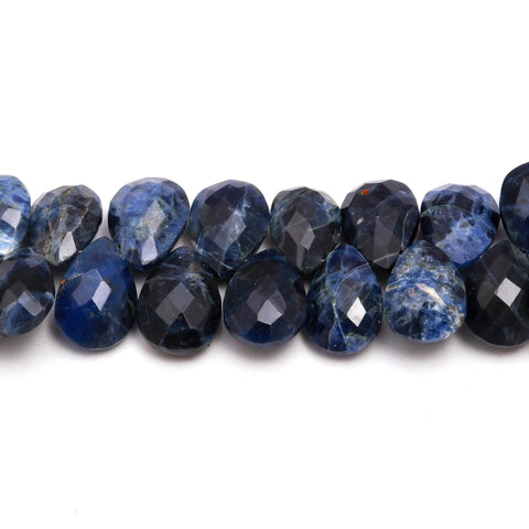 Lapis Lazuli Blue Drop Faceted Natural Beads 8 Inches Strands